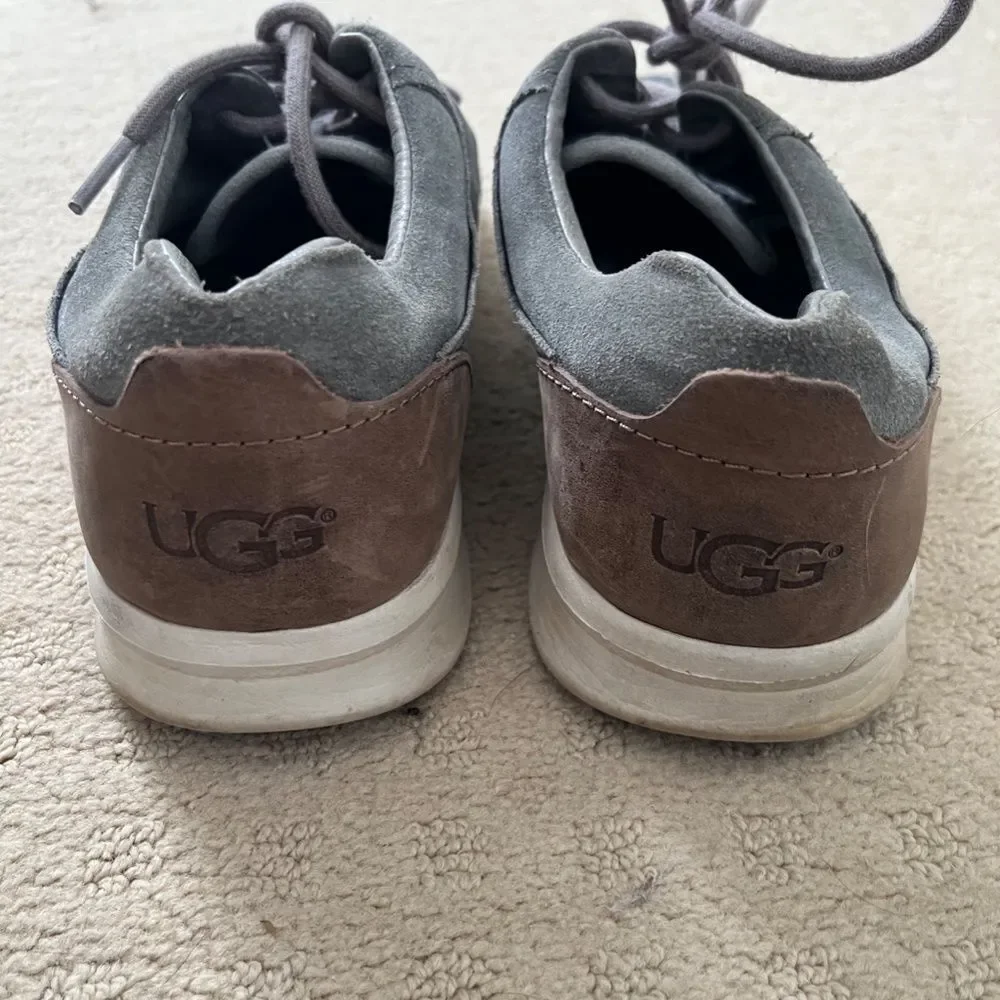 UGG Hepner Men’s 8.5 Woven Casual Shoes Gray Leather Suede Comfort - Picture 7 of 16